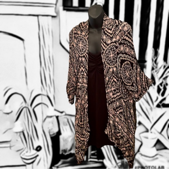 Patrons of Peace Black Floral Kimono Size Small - Picture 1 of 9